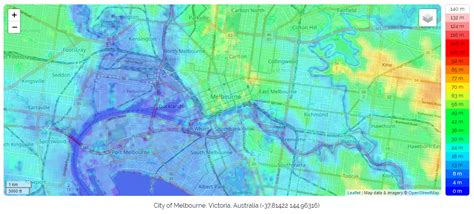 Topographic Map Of Central Melbourne Topographic Map Melbourne Sea