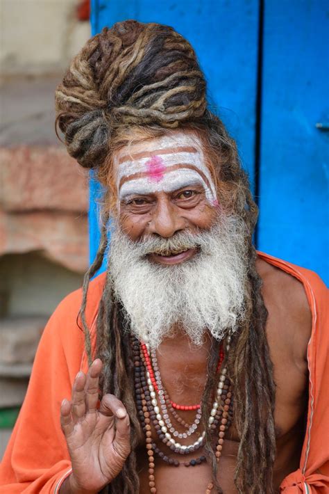 Varanasi Sadhu Indian Face Varanasi Nepal Travel