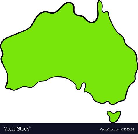 Map Of Australia Icon Cartoon Royalty Free Vector Image
