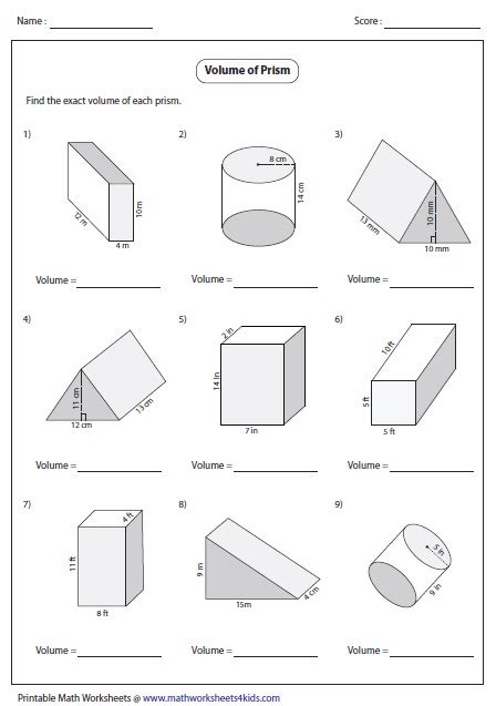 Surface Area And Volume Class 8 Worksheet Pdf