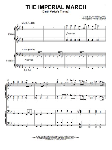 The Imperial March Darth Vaders Theme Sheet Music By Phillip Keveren