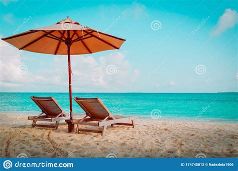 Two Beach Chairs On Tropical Vacation Stock Photo Image Of Scenic