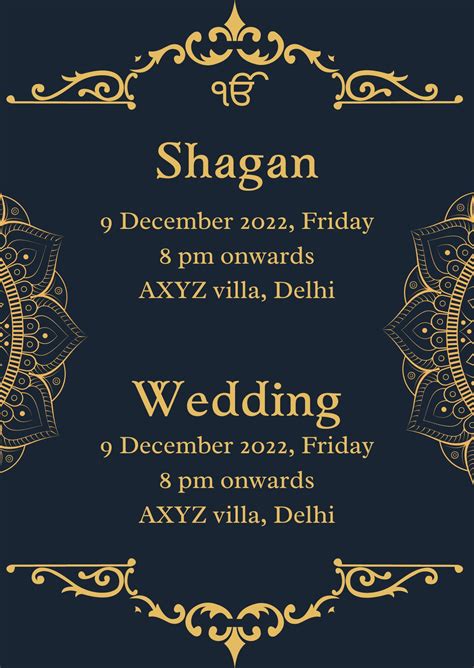 Punjabi Grand Wedding Invitation Card 4 Pages Shaadi Vibes