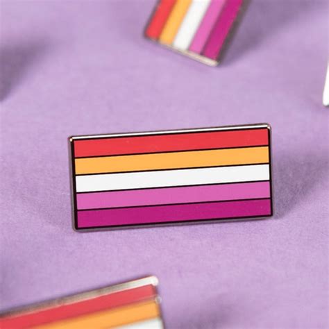 Community Lesbian Flag Pin Subtle Pride Accessory Lgbt Etsy