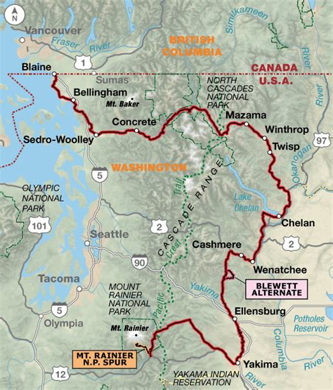 Cascade Range Map Usa