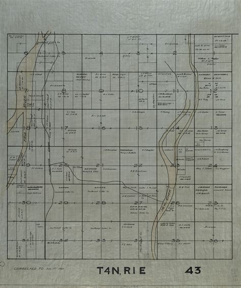 1923 Maricopa County Arizona Land Ownership Plat Map T4n R1e Arizona