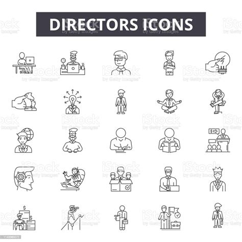 Directors Line Icons Signs Set Vector Directors Outline Concept