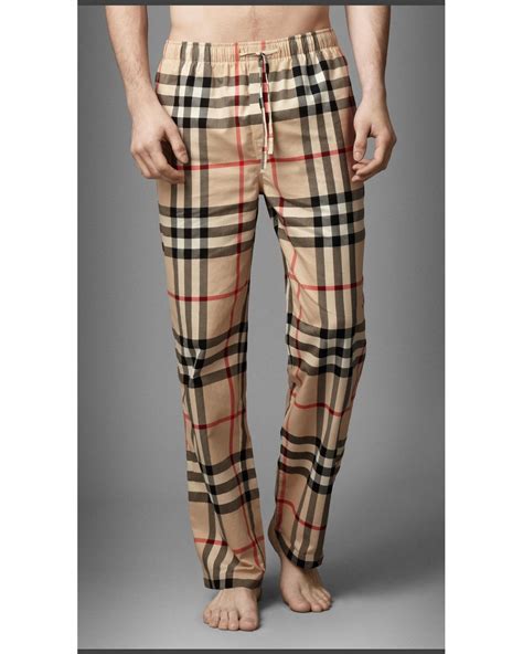 Burberry Classic Check Pajama Trousers In Natural For Men Lyst Uk