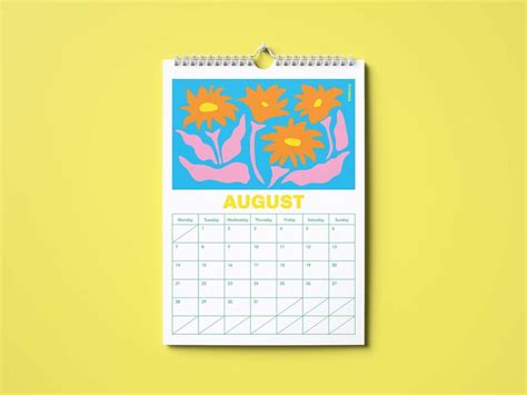 2023 Bloom Wall Calendar 12 Month Hanging A4 Calendar Etsy