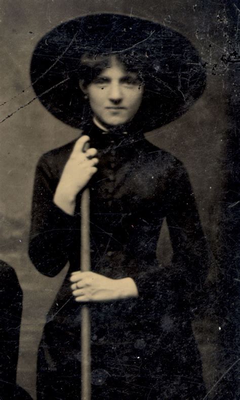 Creepy Lovely Old Lady With Witch Hat Vintage Description From