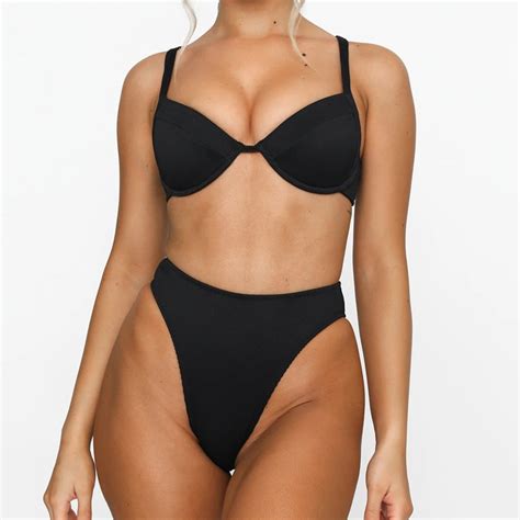 cethrio 2023 women s one piece swimsuit sexy high breast contrast gradient split bikini set