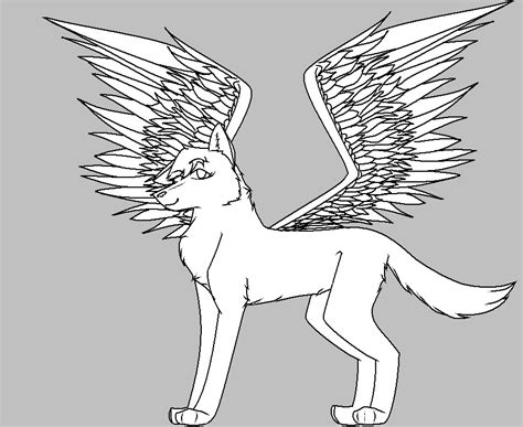 Winged Wolf Base By Ayamethewolf On Deviantart