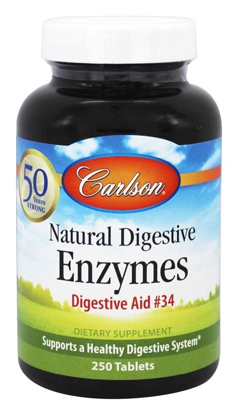 Carlson Labs Natural Digestive Enzymes Digestive Aid 34 250