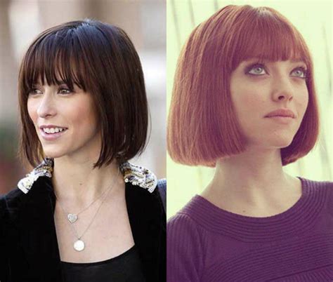 Consequently, a large fraction of your fringe hair should rest on the left side of your fringe hair. Classy Blunt Bob Hairstyles With Bangs | Hairdrome.com