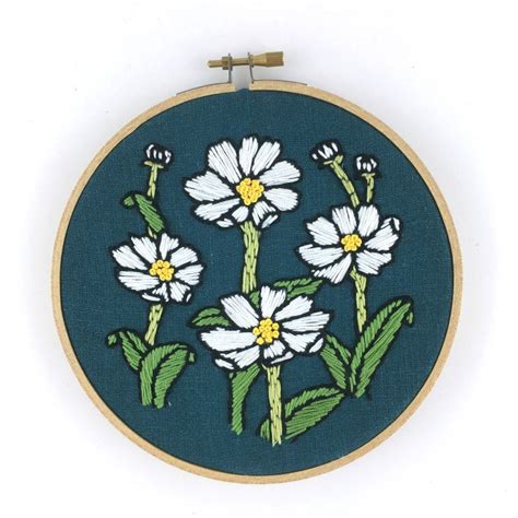 Craft Supplies Tools Kits Daisy Hoop Daisies Embroidery Kit Floral