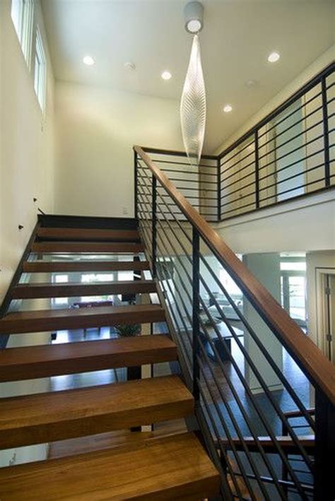 Simple Indoor Wood Stair Railing Designs Indoor Stairs Handrail