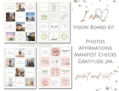 New Vision Board Kit Printable 300 Manifest Cards Etsy