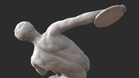 Artstation Discobolus Statue Granite Game Assets