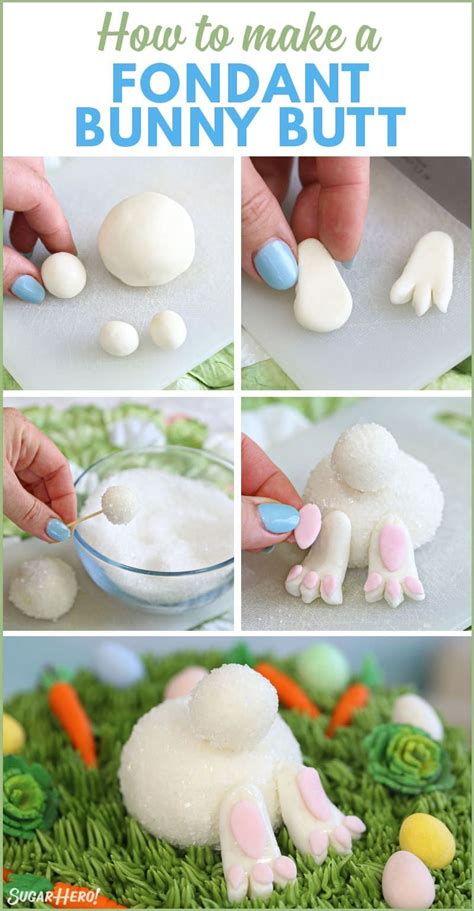How To Make A Fondant Bunny Butt Cute And Easy Make This Burrowing Bunny And Put Him On Cakes