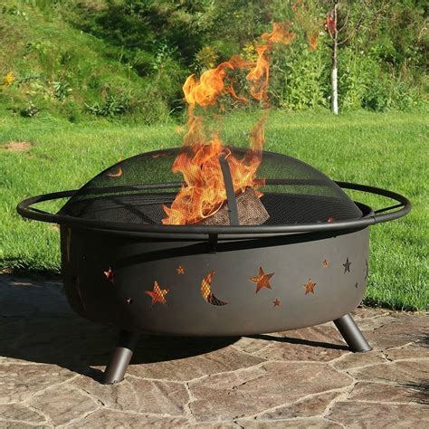 Check spelling or type a new query. Heavy Duty Black Steel Fire Pit with Cooking Grill and Screen