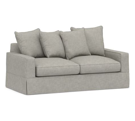 Pb Comfort Square Arm Slipcovered Sleeper Sofa With Memory Foam