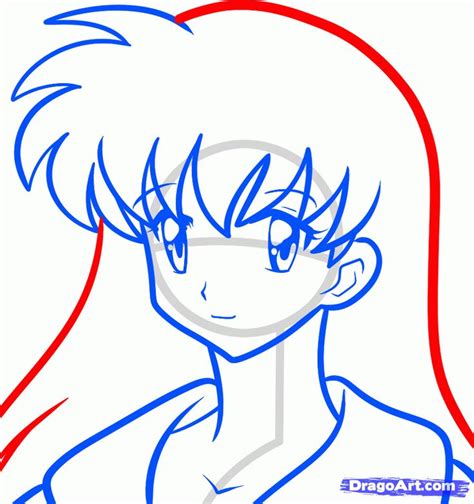Easy To Draw Manga Characters How To Draw Kagome Easy