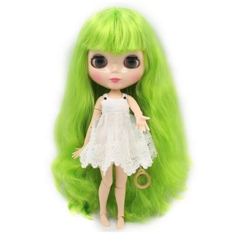 Joint Body Nude Blyth Doll Green Hair Factory Doll Toy For Girls