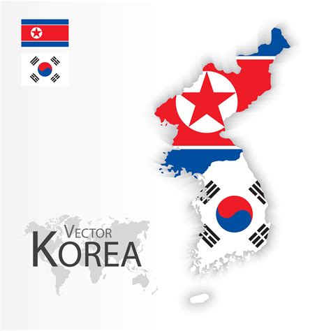North Korea And South Korea Map 669027 Vector Art At Vecteezy