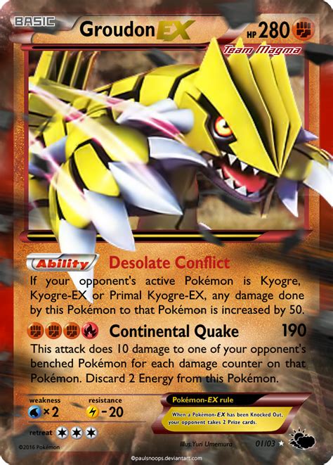 Overall, groudon is an extremely unpredictable pokemon, and its ability to both. Team Magma's Groudon EX Custom Pokemon Card by KryptixDesigns on DeviantArt