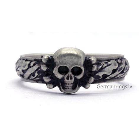 German Ww2 Silver Ss Totenkopf Ring For Sale