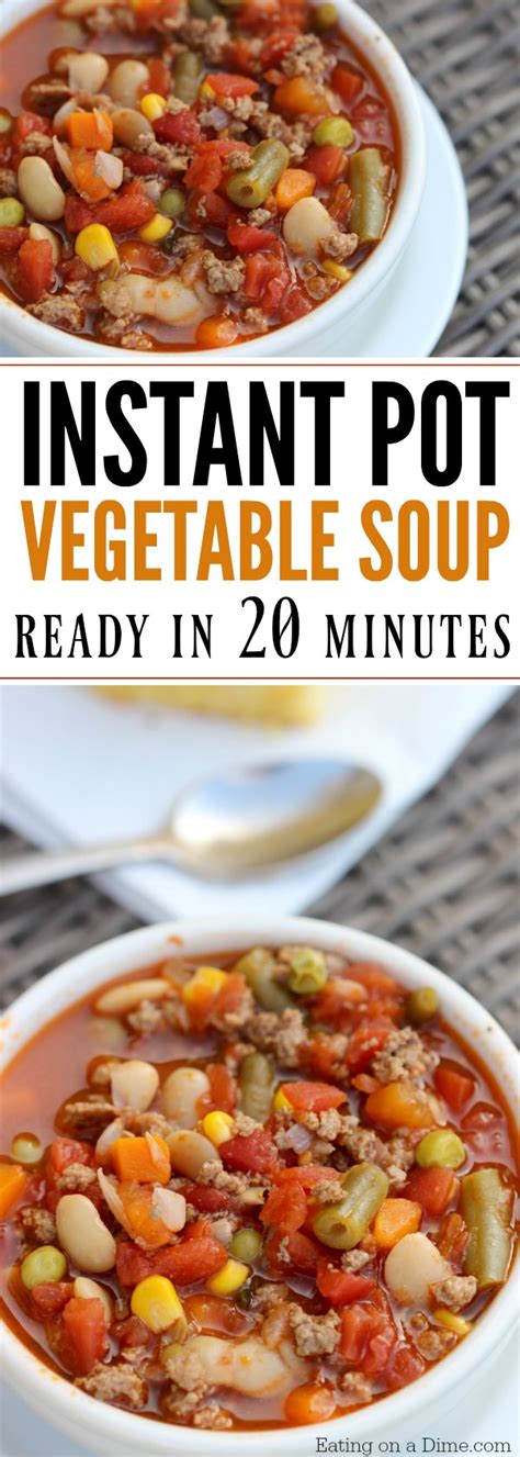 Turn instant pot saute button on. Instant Pot Beef Vegetable Soup Recipe - Eating on a Dime