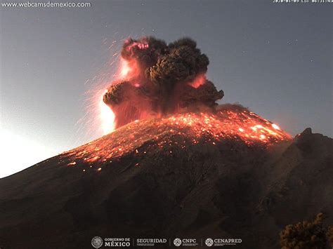 Popocatépetl Volcano Mexico Activity Update One Explosion And