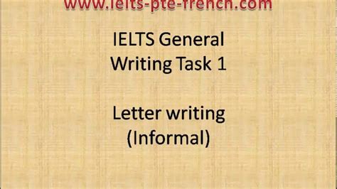 Ielts General Letter Writing Informal Youtube