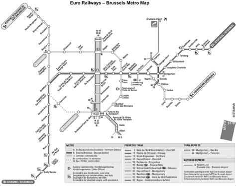 Map Of The Brussels Metro Published By Stibmivb Belgium Download
