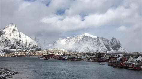 The Picturesque Fishing Village Reine Lofoten Islands Norway Stock