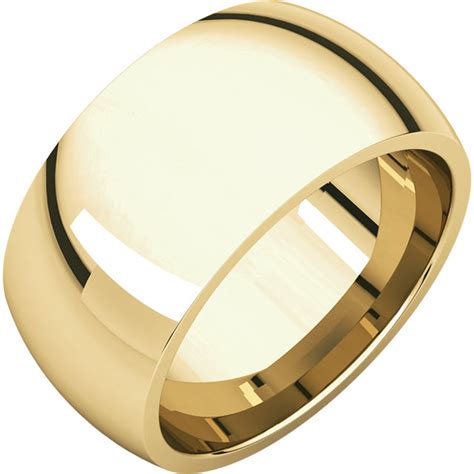 14k Yellow Gold 12mm Comfort Fit Domed Wedding Band