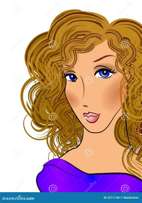 Brunette Woman Curly Hair Royalty Free Stock Image Image
