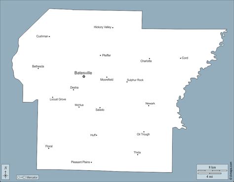 Independence County Free Map Free Blank Map Free Outline Map Free