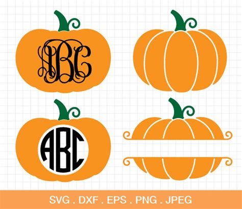 Halloween Pumpkin Svg Pumpkin Monogram Svg Fall Svg Etsy