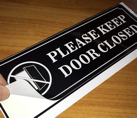 Esplanade Please Keep Door Closed Sign Sticker Decal Easy To Mount