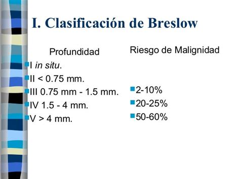 Clasificacion De Breslow Para Melanoma Pdf