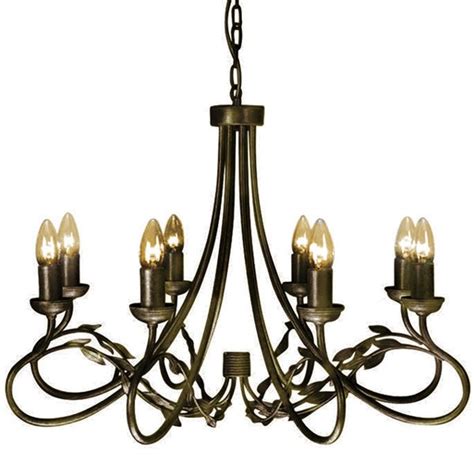 Elstead Olivia 8 Light Chandelier Black Gold Broughtons Lighting