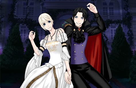 Dracula And His Bride Ericka From Hotel Transylvania 3 In Anime Style