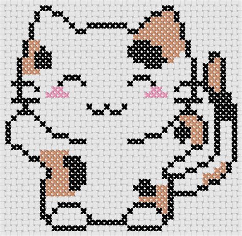 Cross stitch simple anime: Kitten Anime - Cross Stitch 4 Free