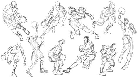 Basketball Gesture Drawings Gesture Drawing Drawing Poses Human