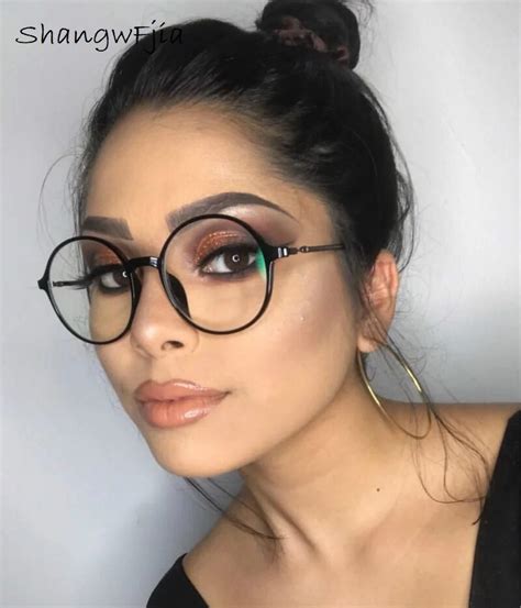 2019 fashion women glasses round frame men eyeglasses black frame vintage clear lens glasses