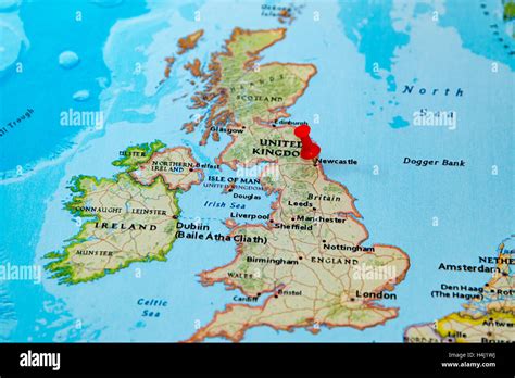 Newcastle Uk Pinned On A Map Of Europe Stock Photo 123327838 Alamy