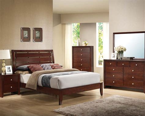 Contemporary Brown Cherry Bedroom Set Ilana By Acme Ac20400set