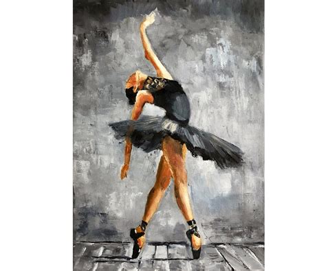 Ballerina Painting Original Oil Canvas Ballet Dancer Art Etsy