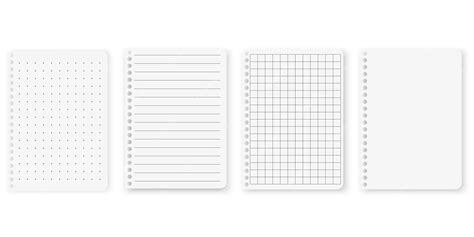 Premium Vector Squared And Lined Paper Sheets Of Notebook Or Copybook